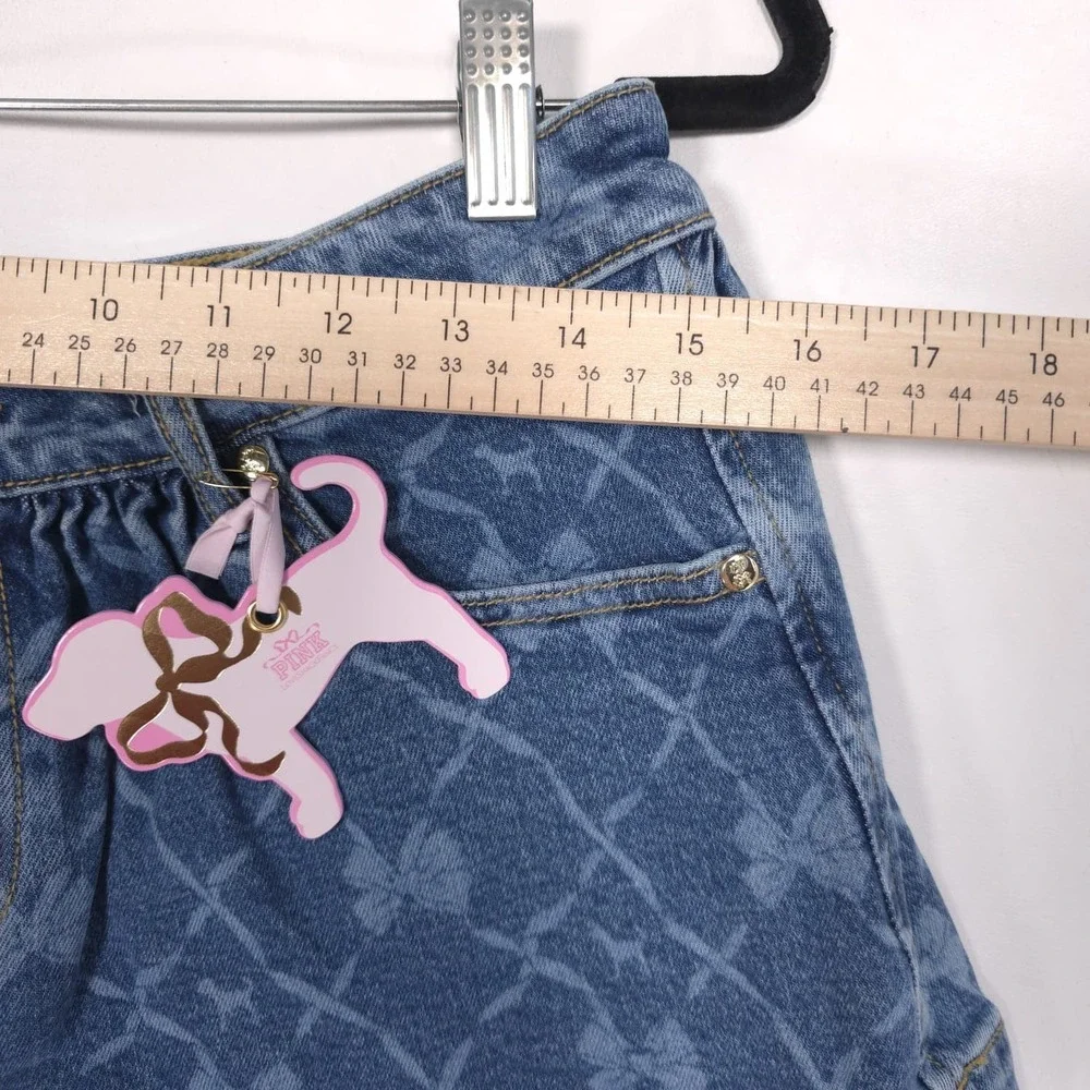 VICTORIA SECRET PINK Womens New Mini Skirt MEDIUM Bow Print LOVESHACKFANCY